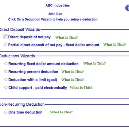 Deductions Wizards