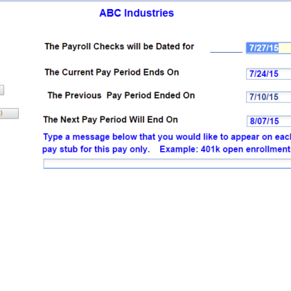Open Payroll Screen
