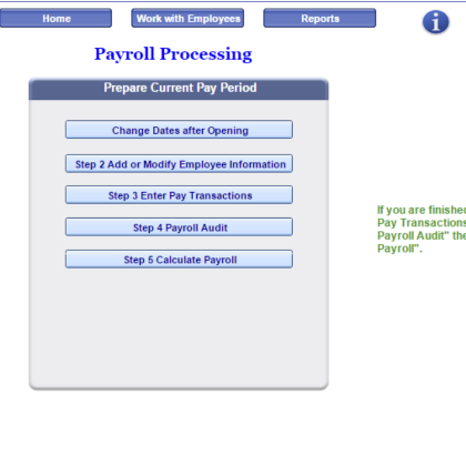 Process Payroll Menu